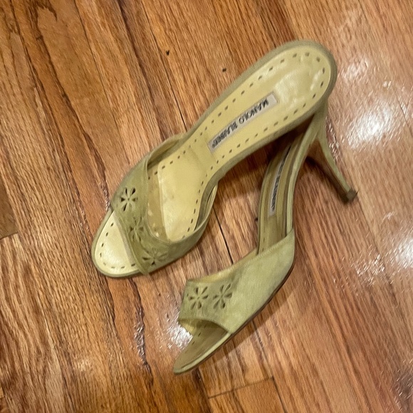 Manolo Blahnik Suede Mules - Picture 4 of 8